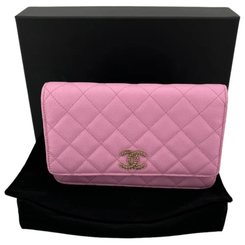 Chanel Wallet on Chain WOC Pochette Calfskin Pink GHW