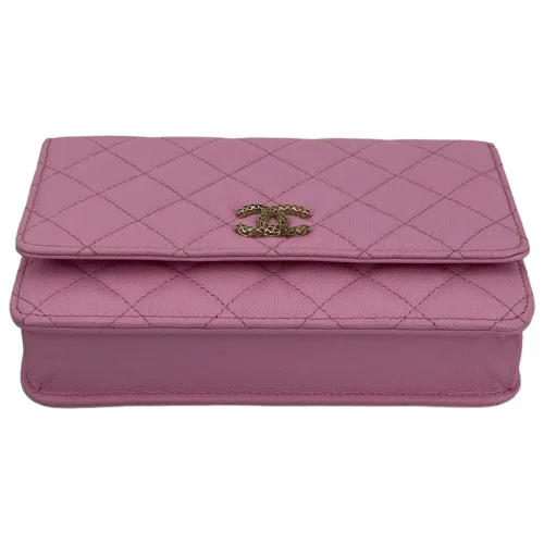 Chanel Wallet on Chain WOC Pochette Calfskin Pink GHW