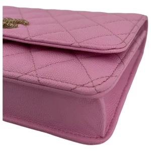 Chanel Wallet on Chain WOC Pochette Calfskin Pink GHW