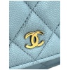 Chanel Wallet on Chain WOC Pochette Kalbsleder Sky Blue GHW Chanel Chanel 27 Chanel Wallet on Chain WOC Pochette Kalbsleder Sky Blue GHW Chanel Chanel 27