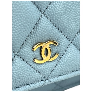 Chanel Wallet on Chain WOC Pochette Kalbsleder Sky Blue GHW