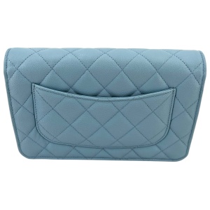 Chanel Wallet on Chain WOC Pochette Kalbsleder Sky Blue GHW