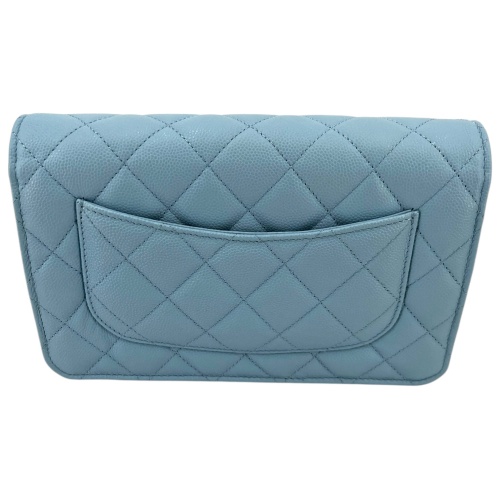 Chanel Wallet on Chain WOC Pochette Kalbsleder Sky Blue GHW