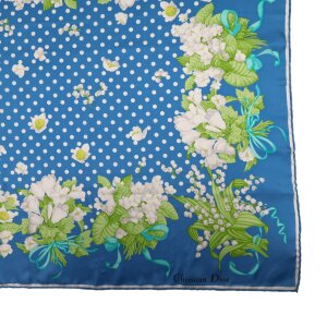 Christian Dior Carré Silk Scarf with Floral Pattern Dior Carre 24