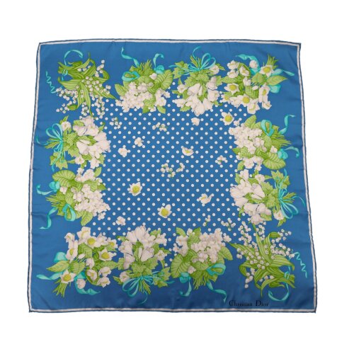 Christian Dior Carré Silk Scarf with Floral Pattern Dior Carre 4