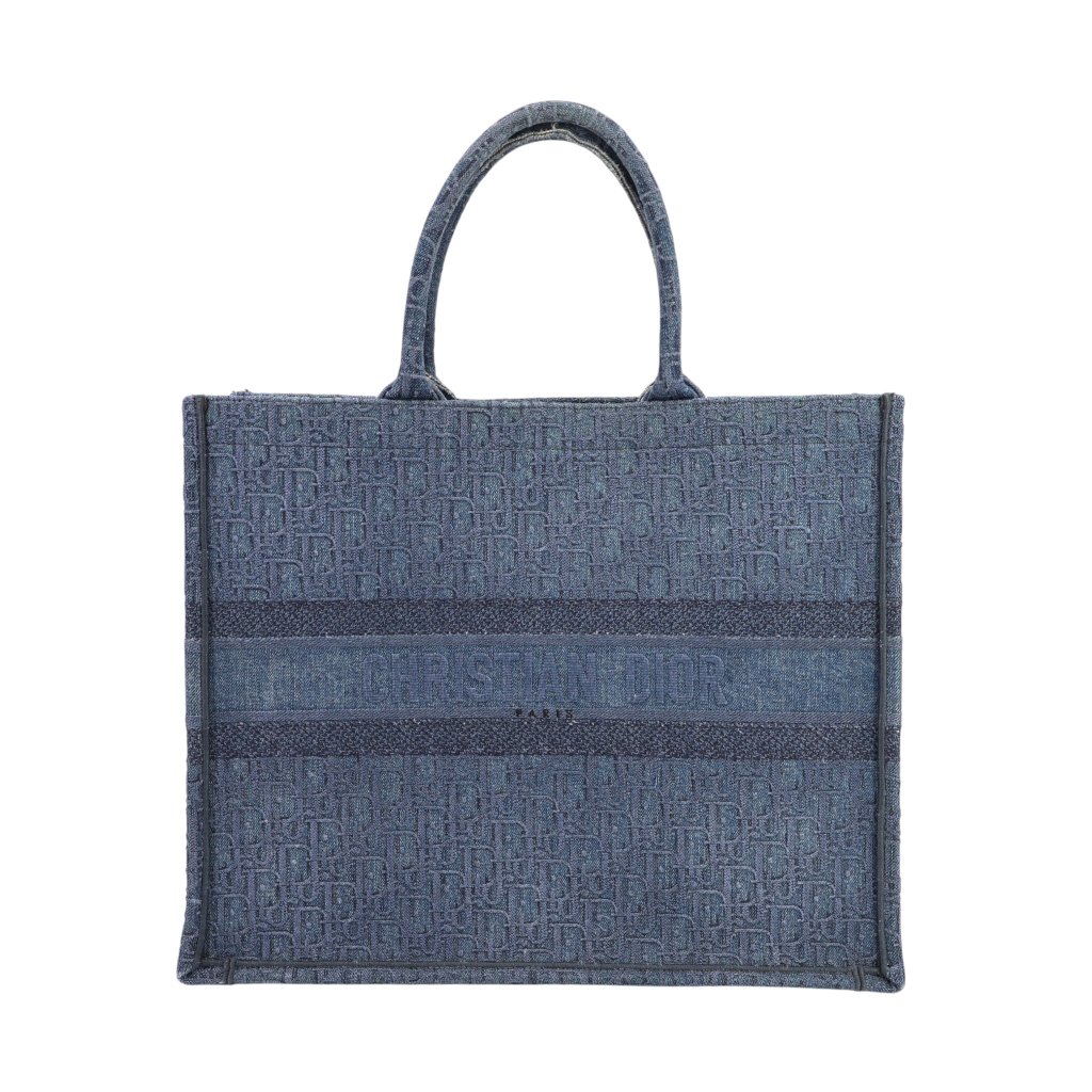 Dior Book Tote Large Denim Carrier bags Christian Dior