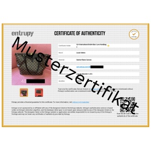 Entrupy Echtheitszertifikat Muster