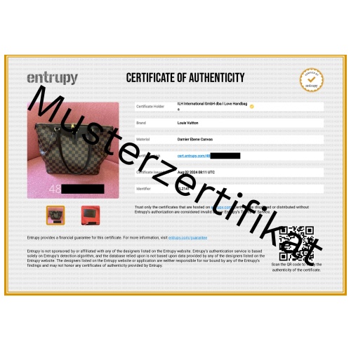 Entrupy Echtheitszertifikat Muster