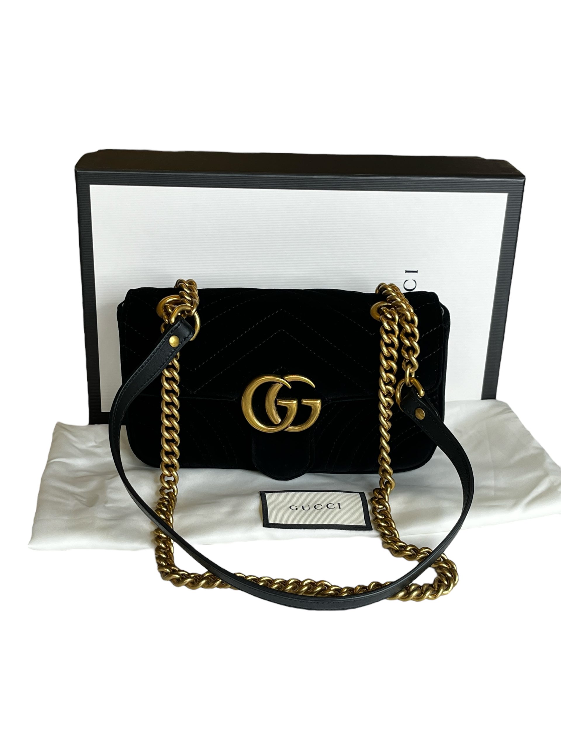 Gucci Marmont Mini Black Gucci Purse With Gold Chain Gucci Mini GG