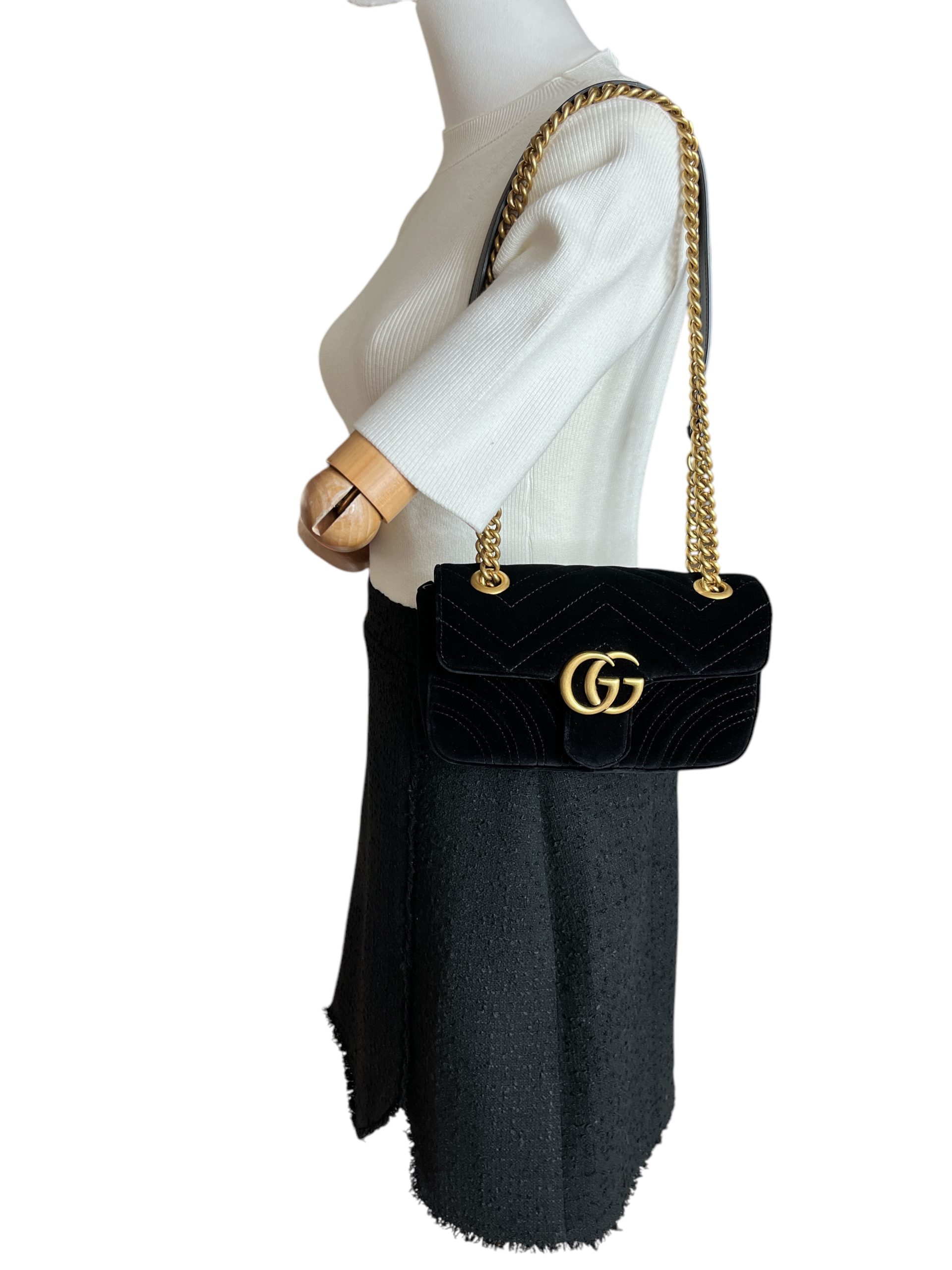 Gucci Marmont Mini Samt Schwarz I Love Handbags