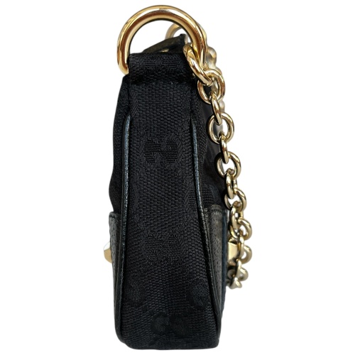 Gucci GG Canvas Nail Chain Pochette Schwarz