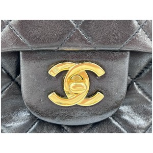 Chanel Timeless Double Flap Bag Small Lammleder Schwarz