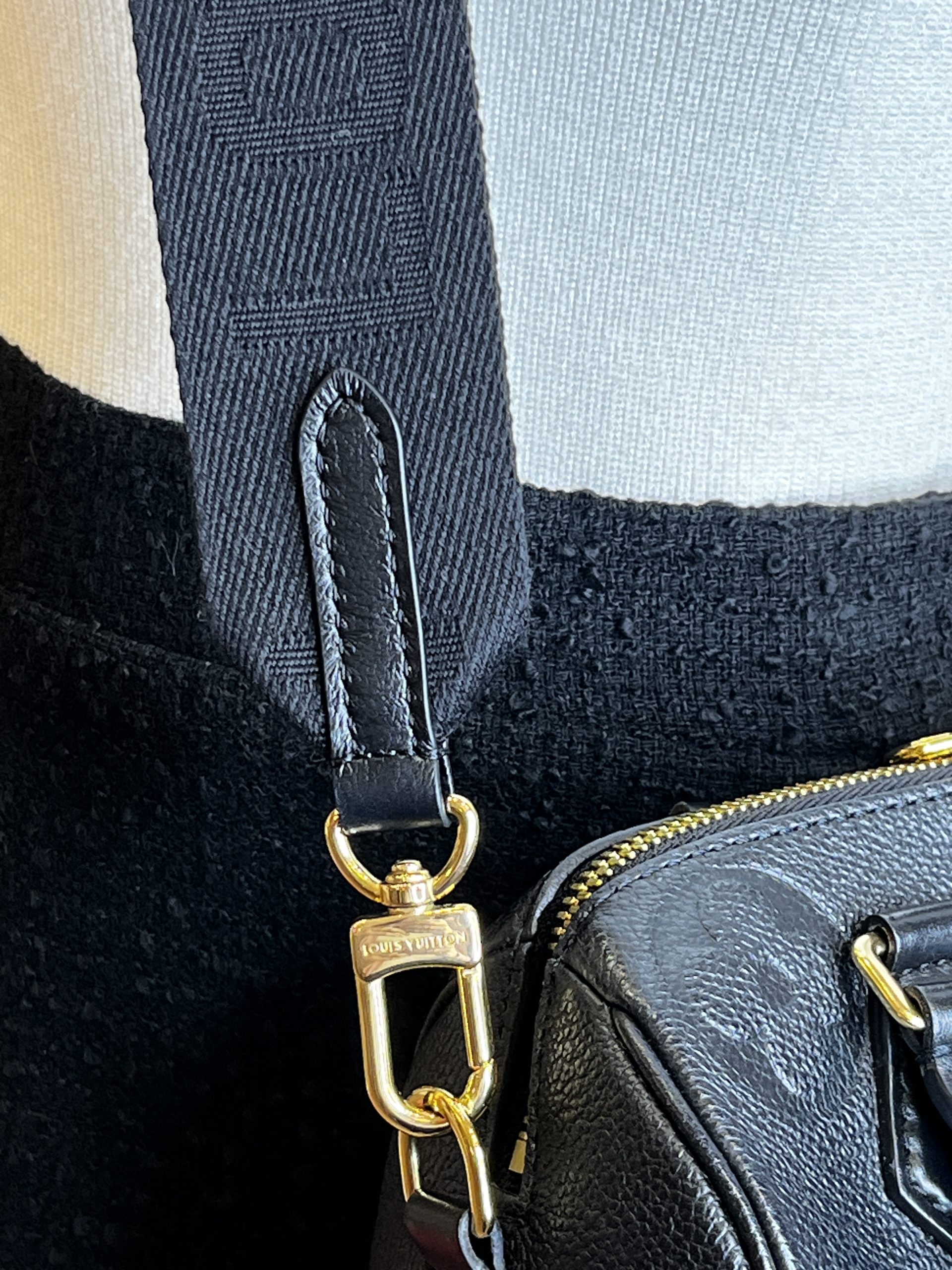 Louis Vuitton Bandouliere Jacquard Shoulder Strap Black I Love
