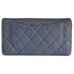 Chanel Bifold Wallet Lambskin Blue