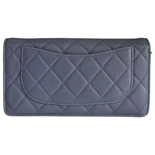 Chanel Bifold Wallet Lambskin Blue