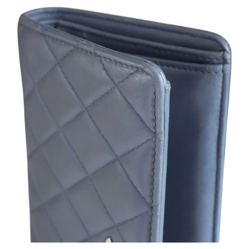 Chanel Bifold Wallet Lambskin Blue