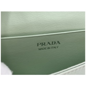 Prada Card Holder with Shoulder Strap and Crystals Acqua