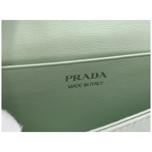 Prada Card Holder with Shoulder Strap and Crystals Acqua