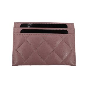 Chanel Kartenetui Kalbsleder Rosa GHW