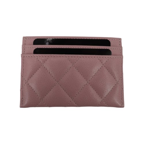 Chanel Kartenetui Kalbsleder Rosa GHW