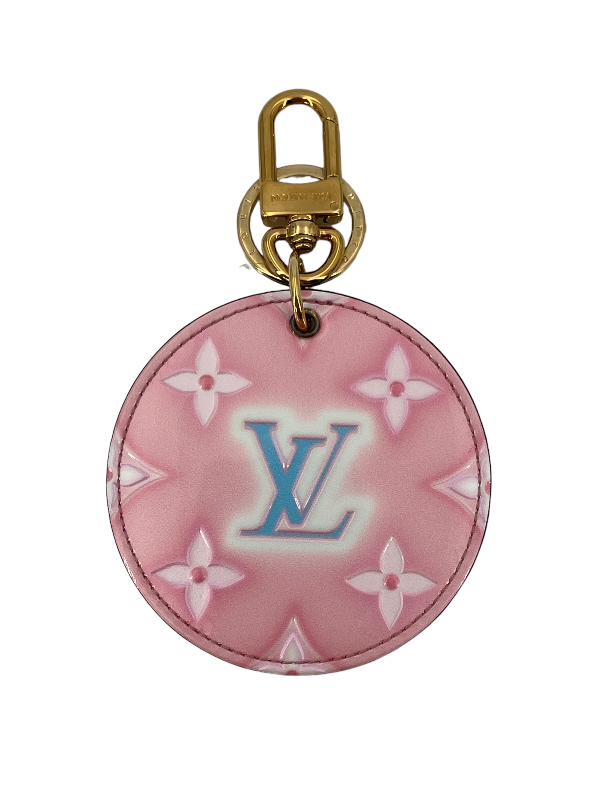 Louis Vuitton Suede Rose Hollow Flower Key Chain and Bag Charm