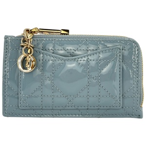 Christian Dior Lady Dior Cosmos Card Holder Light Blue