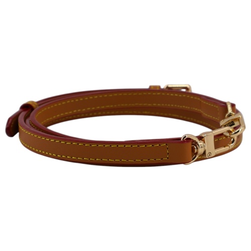 Leather Shoulder Strap Skinny Light Brown