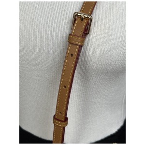 Leather Shoulder Strap Skinny Light Brown