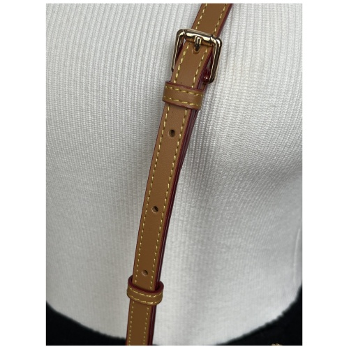 Leather Shoulder Strap Skinny Light Brown