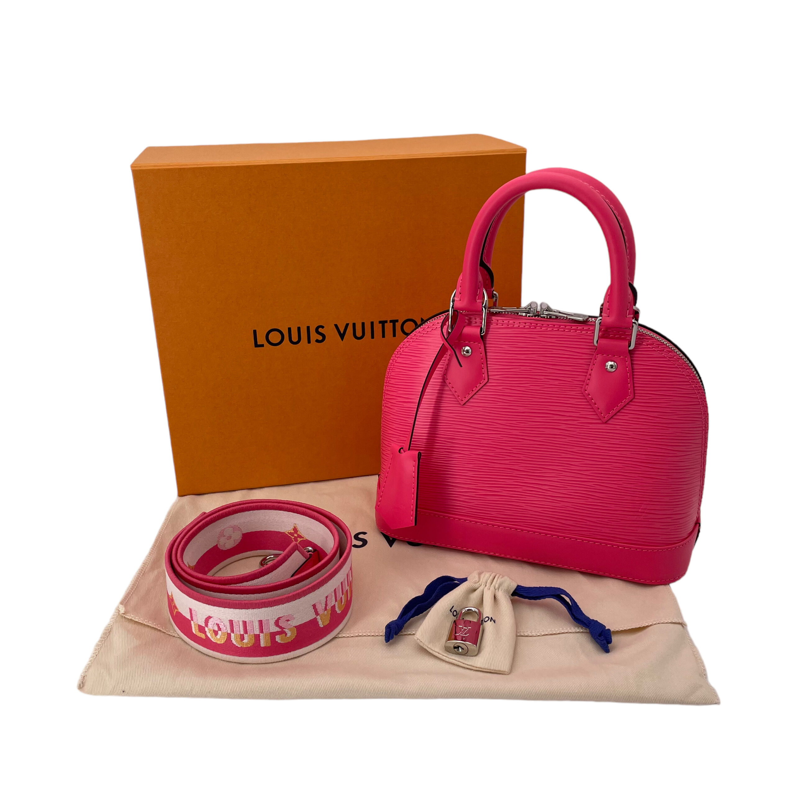 Louis Vuitton Alma BB in Dragon Fruit neon pink