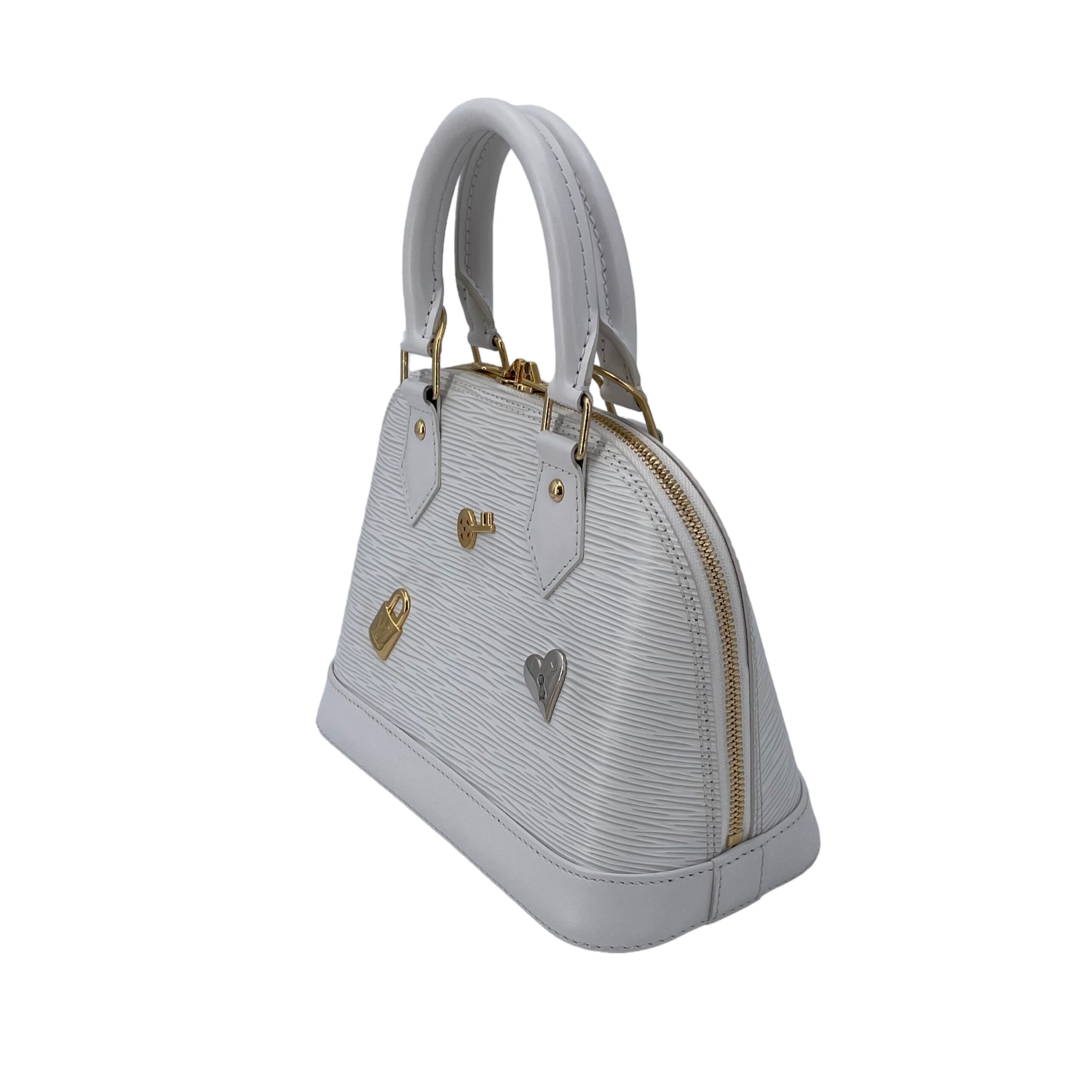 Louis Vuitton Limited Edition White Epi Leather Love Lock Alma BB
