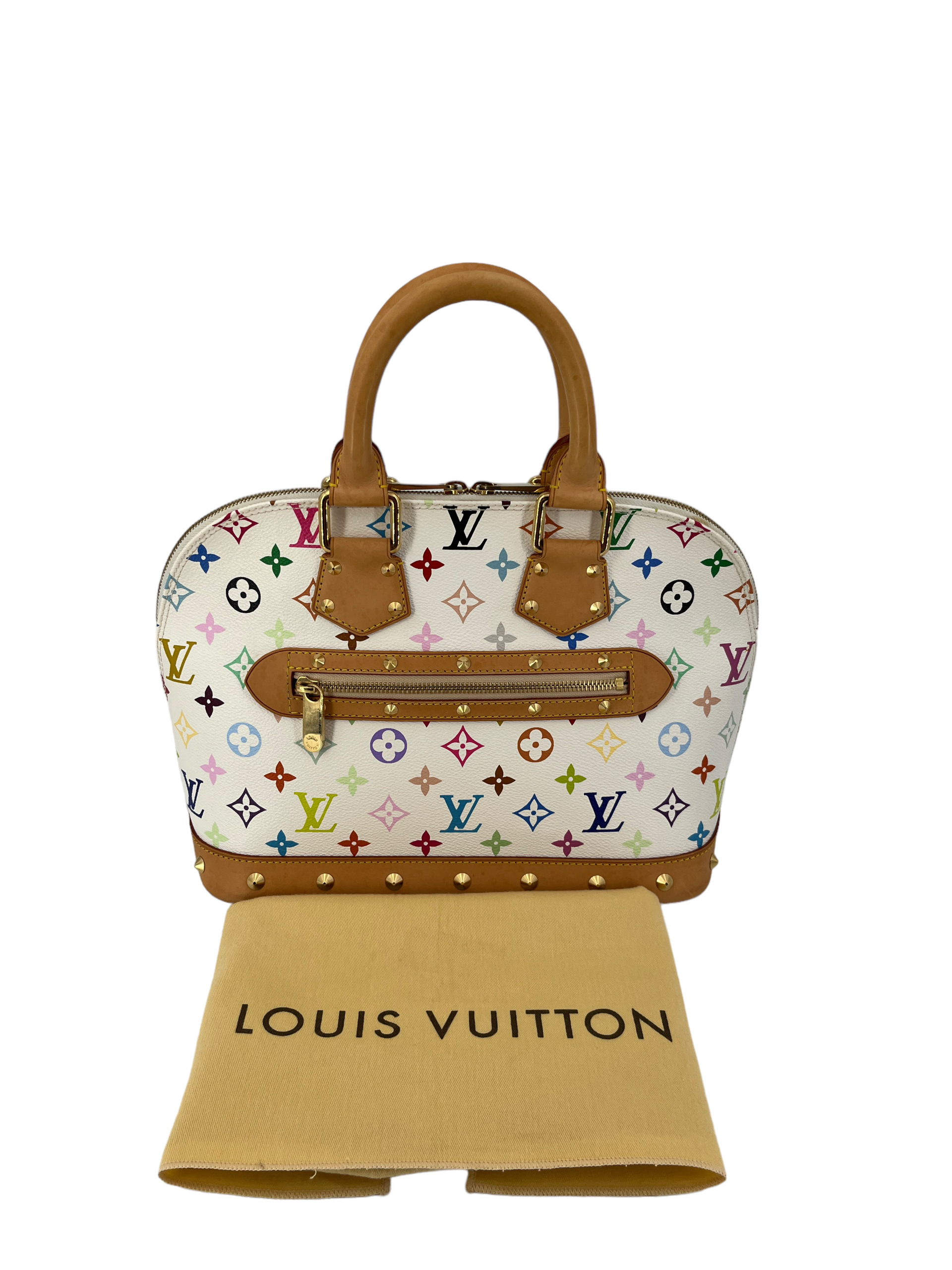 Louis Vuitton Alma PM Murakami Multicolor white - I Love Handbags