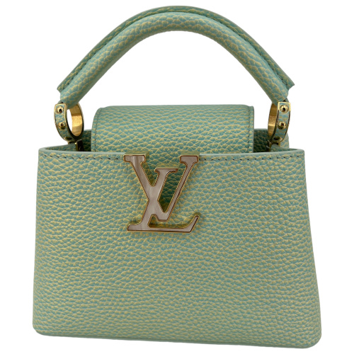 Louis Vuitton Key Pouch Vert D'eau Green in Grained Cowhide