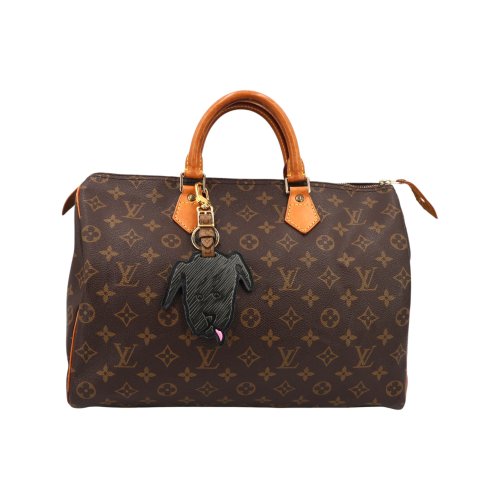Louis Vuitton Catogram Grace Coddington Hund Taschenanhänger