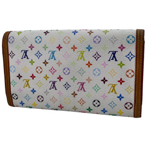 Louis Vuitton Long Tresor Murakami Geldbörse Multicolor Weiß