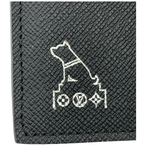 Louis Vuitton Marco Monogram Eclipse Canvas Wallet with Hachiko Hot Stamp