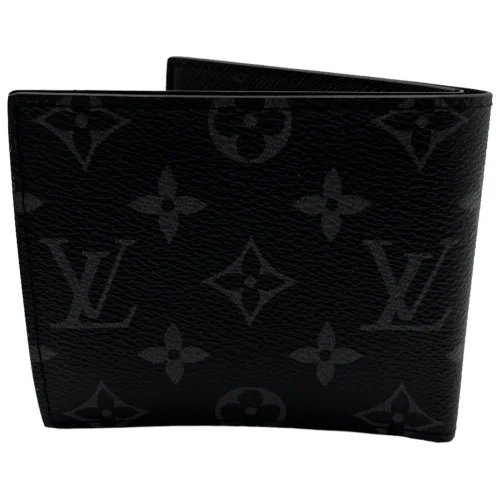 Louis Vuitton Marco Monogram Eclipse Canvas Wallet with Hachiko Hot Stamp