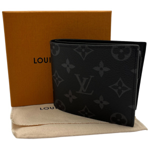 Louis Vuitton Marco Monogram Eclipse Canvas Geldbörse mit Hachiko Hot Stamp