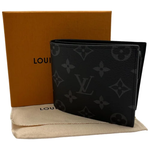 Louis Vuitton Marco Monogram Eclipse Canvas Wallet with Hachiko Hot Stamp