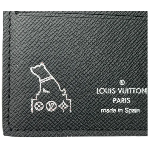 Louis Vuitton Marco Monogram Eclipse Canvas Wallet with Hachiko Hot Stamp