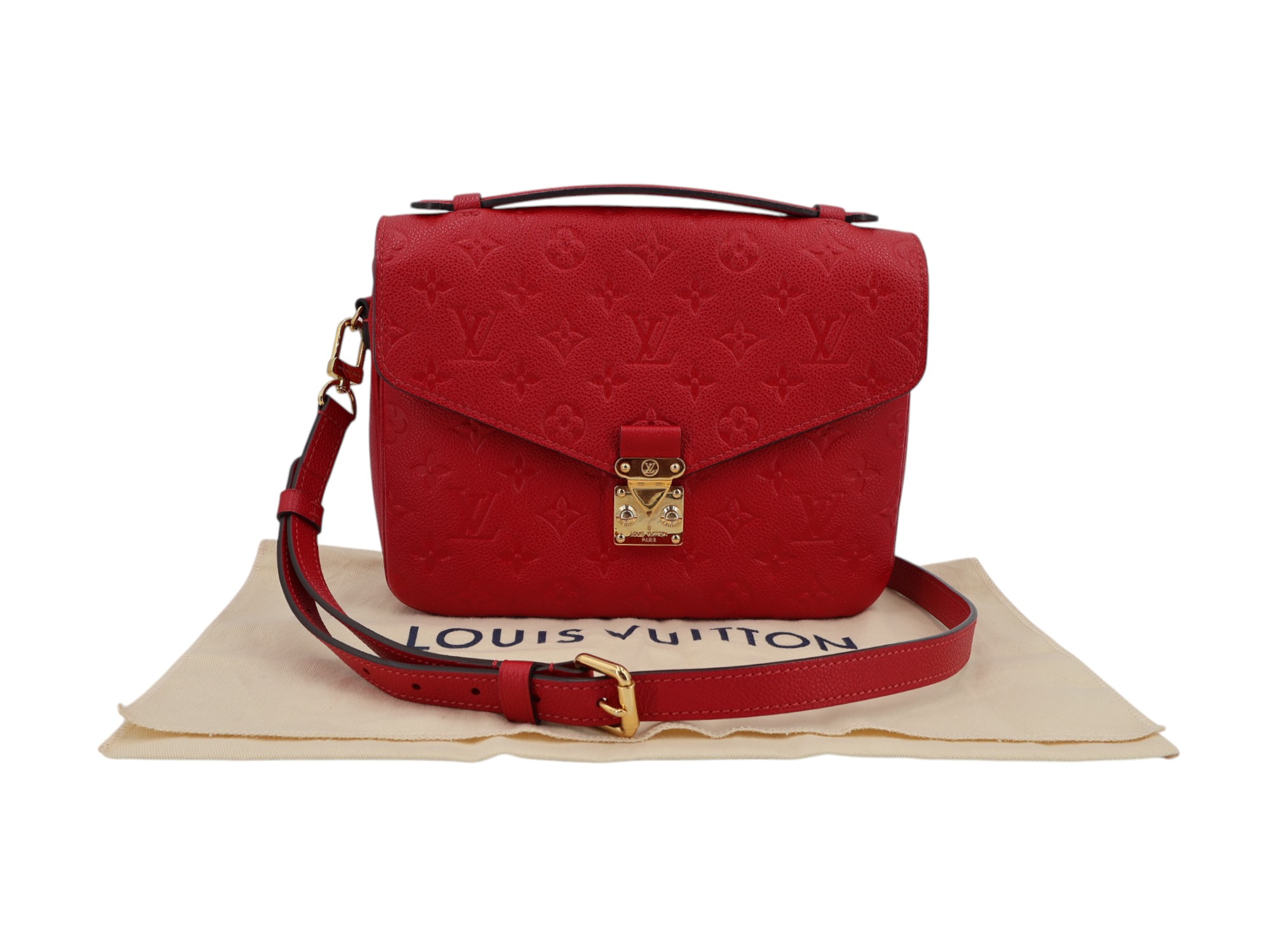 Louis Vuitton Pochette Metis Empreinte Scarlet Rot I Love Handbags