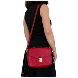 Louis Vuitton Pochette Metis Empreinte Red Scarlet I Love Handbags