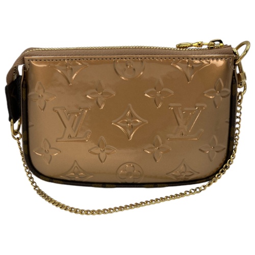 Louis Vuitton Mini Pochette Accessoires Vernis Rose Gold I Love Handbags