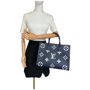 Louis Vuitton Onthego MM Empreinte Navy Creme