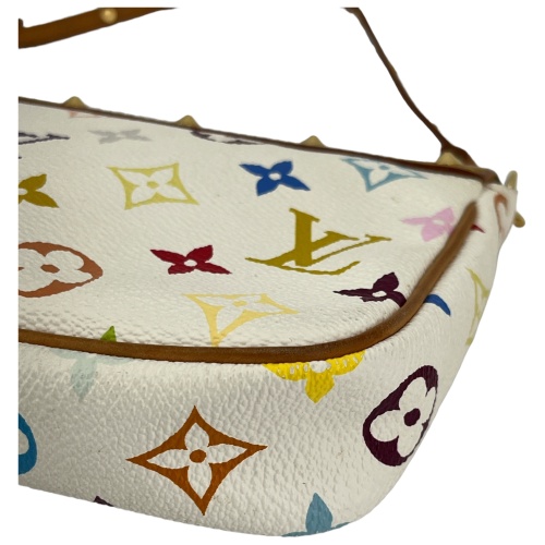 Louis Vuitton Pochette Accessories Murakami Multicolor White I Love Handbags