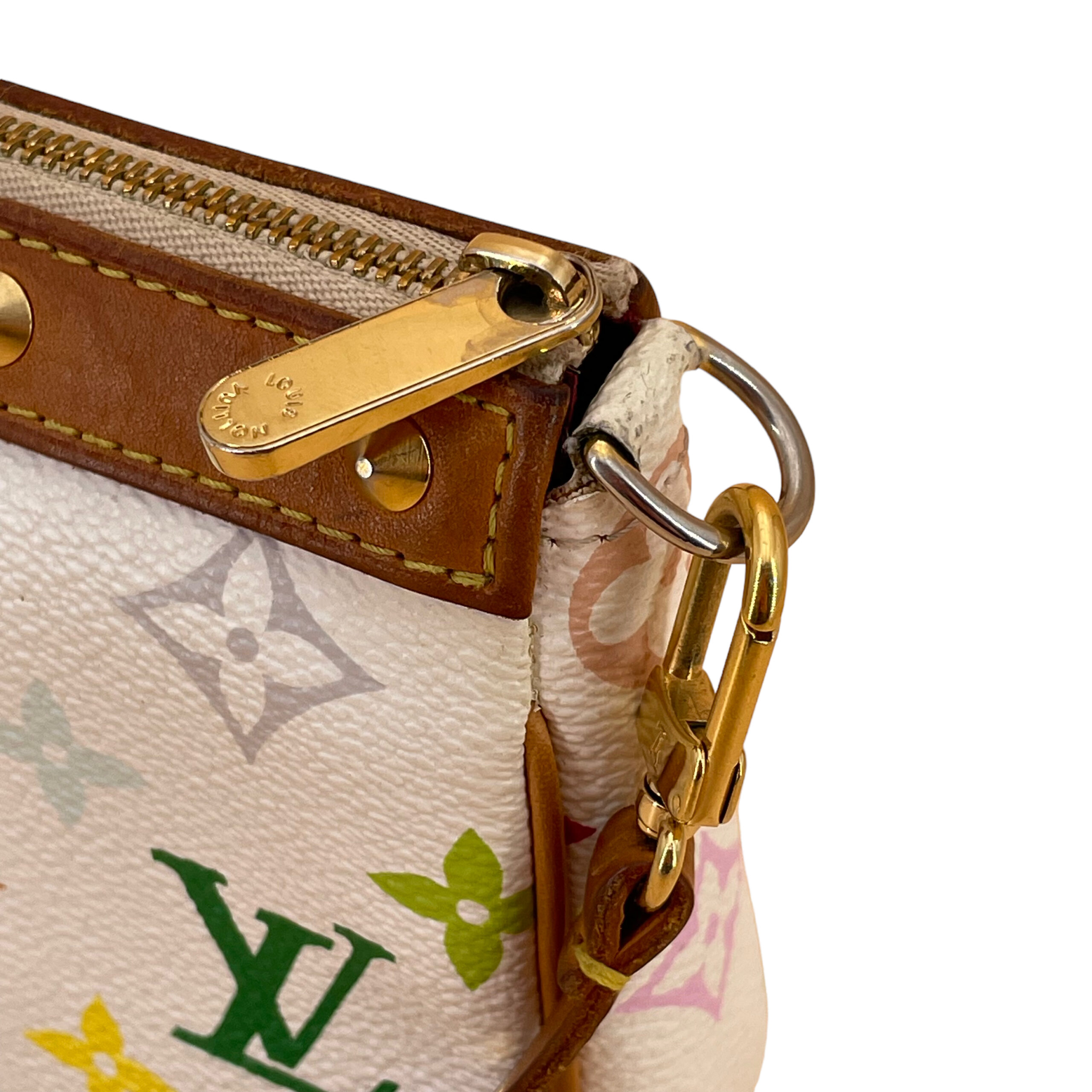 Louis Vuitton Takashi Murakami Multicolor Pochette Accessoires White –  heatstation