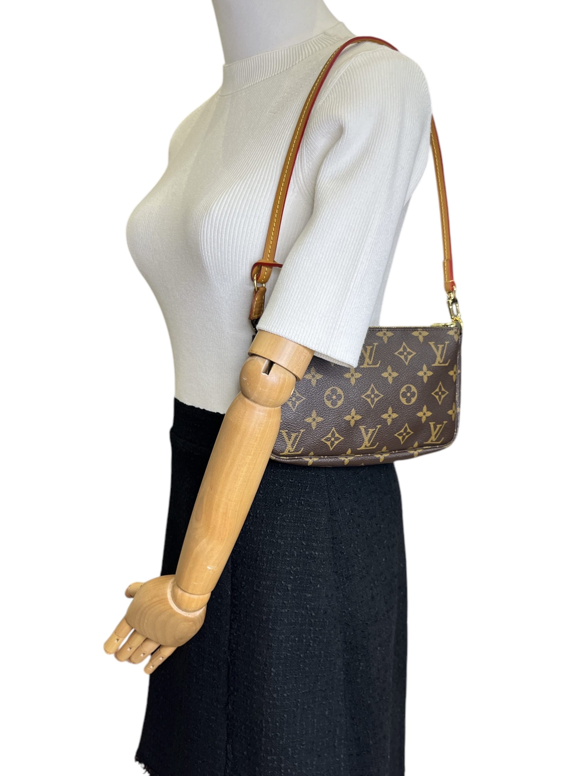 Leder Schulterriemen für Pochette Accessoires Hellbraun I Love