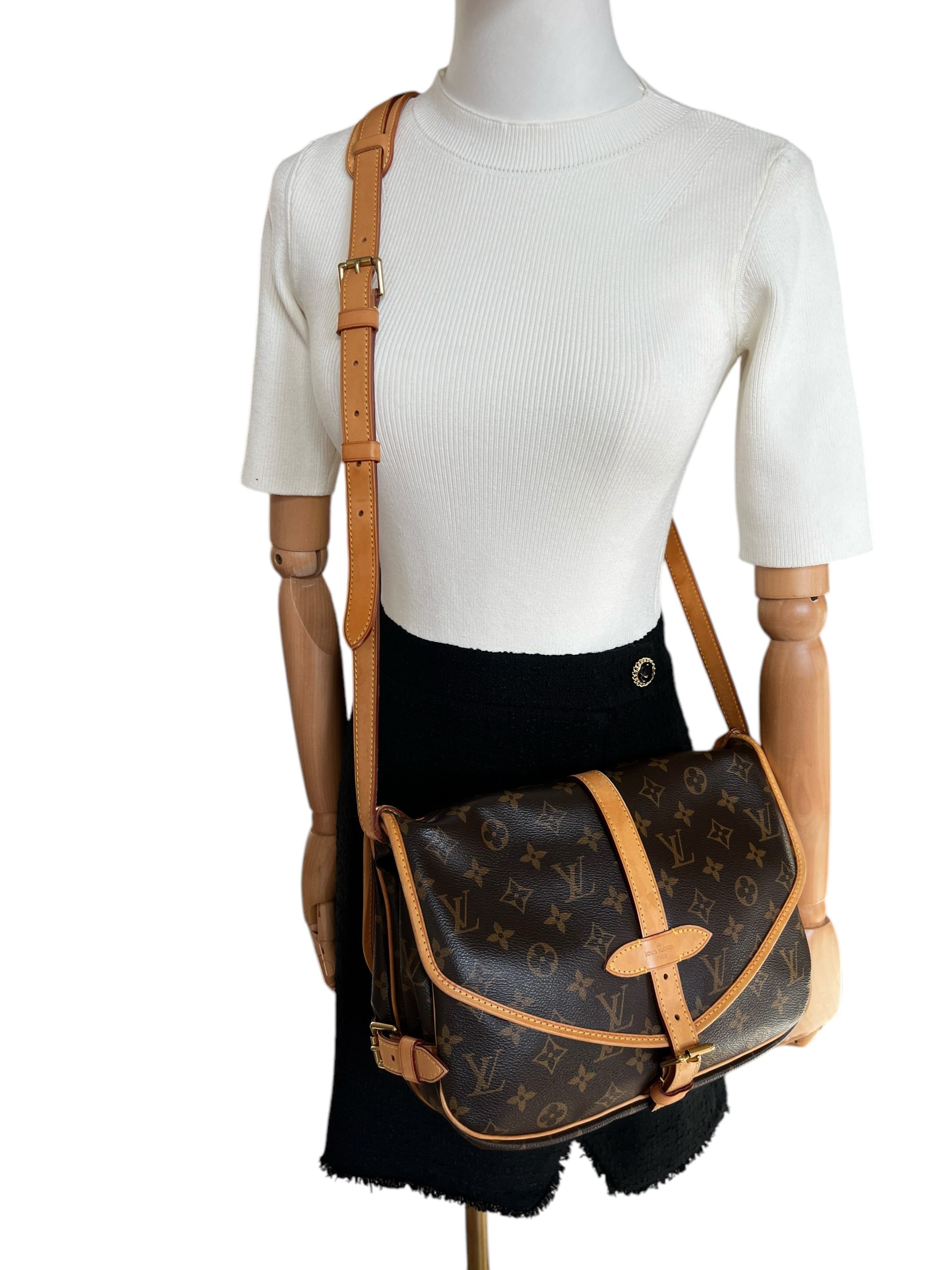 Louis Vuitton Saumur 30 Monogram Canvas I Love Handbags