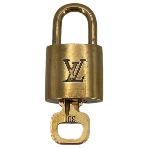 Authentic LOUIS VUITTON LV Lock & Key Padlock brass, Number  matches-f1018