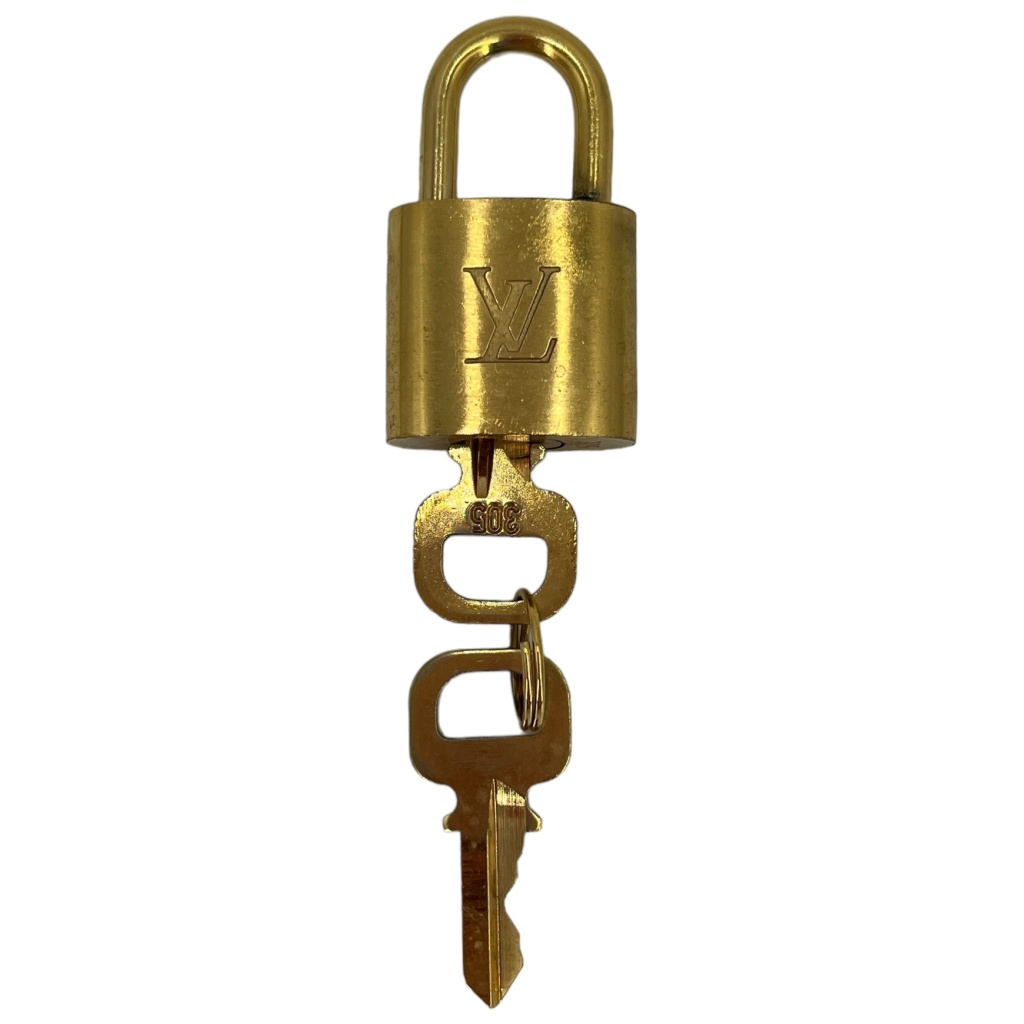 Shops Louis Vuitton Gold Brass Lock&Key 305